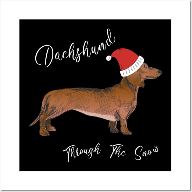 Xmas Dachshund Wall Art by RainbowAndJackson